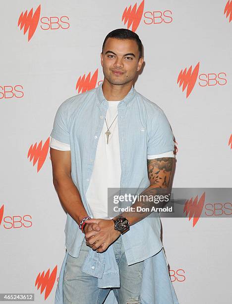 Guy Sebastian, Australia's entrant for the 2015 Eurovision Song Contest, poses at the Eurovision Song Contest Announcement event at Sydney Opera...