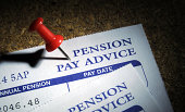PRIVATE PENSION PAY ADVICE ON NOTICE BOARD WITH PIN