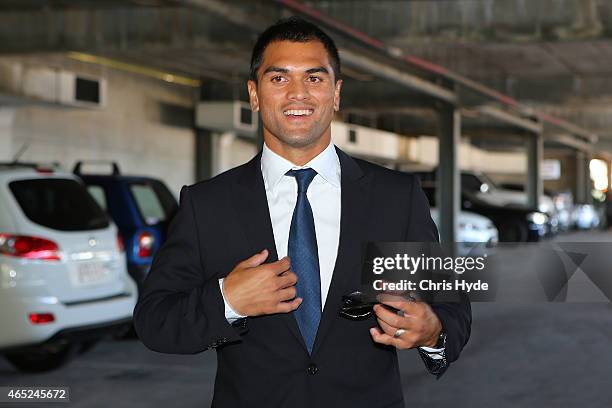 Karmichael Hunt leaves Southport Magistrates Court after being fined $2500 after pleading guilty to four charges of cocaine possession on March 5,...