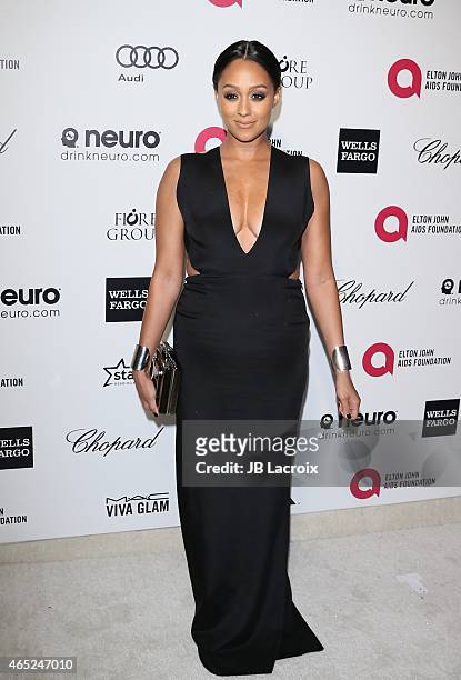 Tia Mowry attends the 23rd Annual Elton John AIDS Foundation Academy Awards Viewing Party on February 22, 2015 in West Hollywood, California.