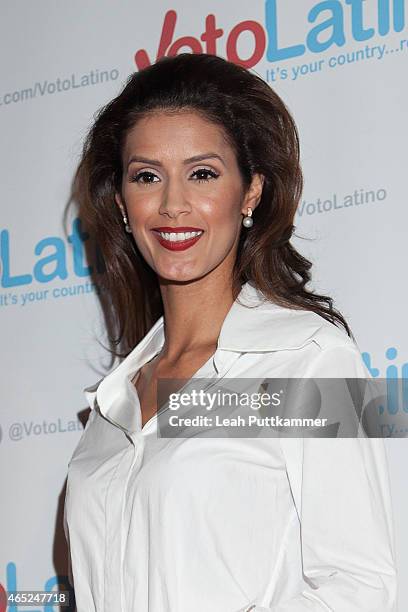 Model Jaslene Gonzalez attends Voto Latino's 10th Anniversary Celebration at Hamilton Live on March 4, 2015 in Washington, DC.