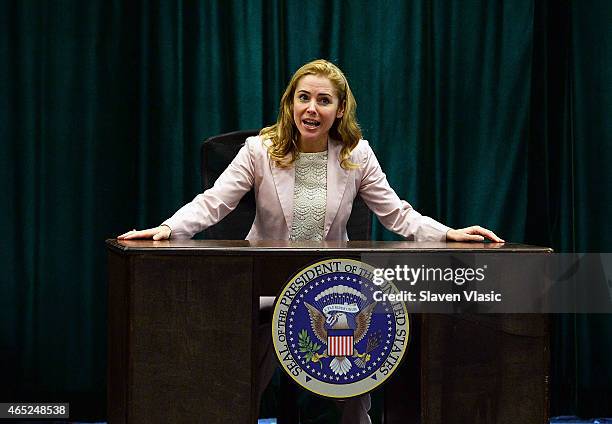 Actress Kerry Butler performs at 'Clinton The Musical' Sneak Peek at Ripley Grier Studios at Ripley Greer Studios on March 4, 2015 in New York City.