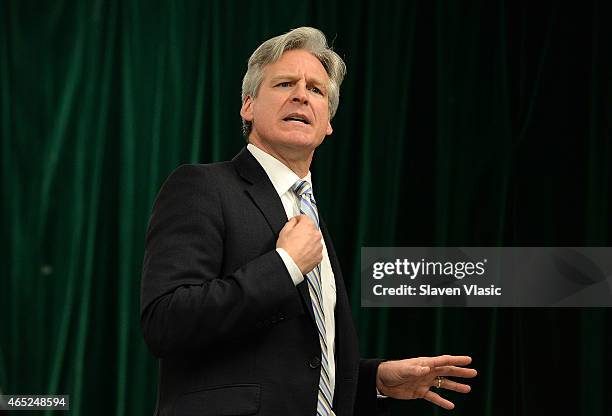 Actor Tom Galantich performs at 'Clinton The Musical' Sneak Peek at Ripley Grier Studios at Ripley Greer Studios on March 4, 2015 in New York City.