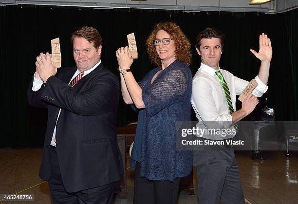 Actors John Treacy Egan, Judy Gold and Kevin Zak attend 'Clinton The Musical' Sneak Peek at Ripley Grier Studios at Ripley Greer Studios on March 4,...