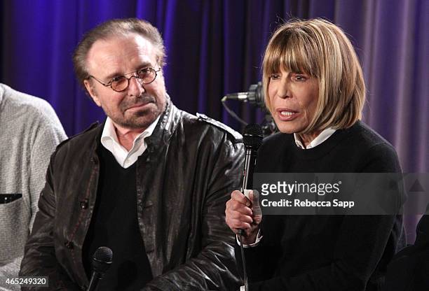 Songwriters Barry Mann and Cynthia Weil speak onstage at Steve Tyrell Celebrates "That Lovin' Feeling" With SHOF Legends at The GRAMMY Museum on...