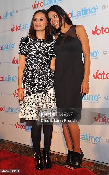 President and CEO, Voto Latino, Maria Teresa Kumar and Co-Founder and Chair, Voto Latino, Rosario Dawson, attend Voto Latino's 10th Anniversary...
