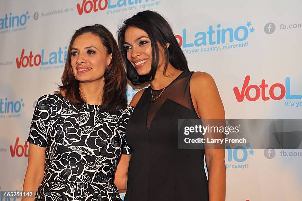 President and CEO, Voto Latino, Maria Teresa Kumar and Co-Founder and Chair, Voto Latino, Rosario Dawson, attend Voto Latino's 10th Anniversary...