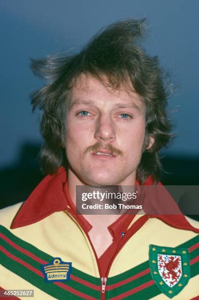 Welsh footballer Nick Deacy of PSV Eindhoven and Wales, April 1977.