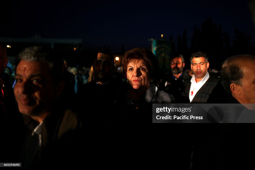 Antigoni Papadopoulou (former MEP) in the protest against...