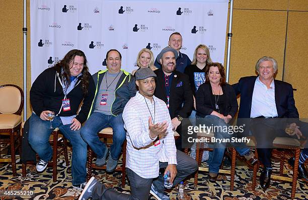 Armed Forces Foundation President Patricia Driscoll, Bobby Grey and Nikia Grey, comedians Shane Torres, Rocky LaPorte, Fineese Mitchell, Gene Pompa,...