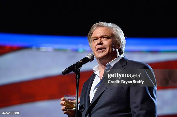 Comedian Ron White performs during the 'Ron White's Comedy Salute to the Troops 2015' at the Mirage Hotel & Casino on March 4, 2015 in Las Vegas,...