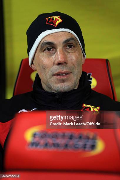 Gianni Brignardello , Watford's head of sports science during the Sky Bet Championship match between Watford and Fulham at Vicarage Road on March 3,...