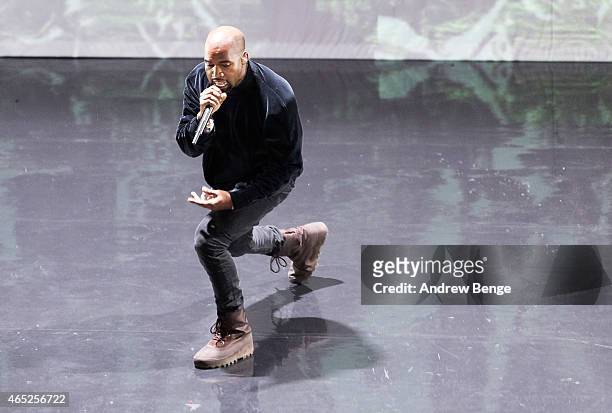 Kanye West performs an impromptu gig at KOKO on March 3, 2015 in London, England.