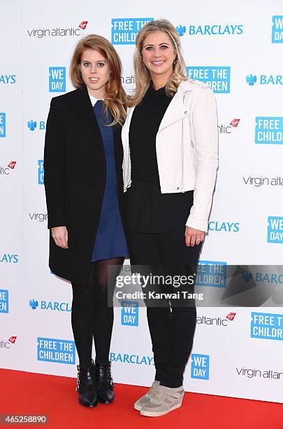 Princess Beatrice of York and Holly Branson attend We Day UK at Wembley Arena on March 5, 2015 in London, England.