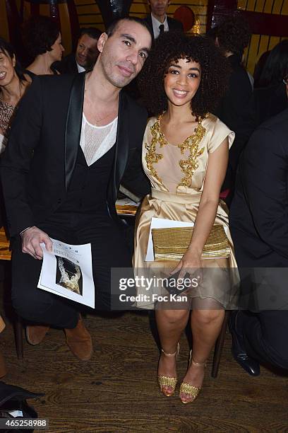 Aurelie Konate and a guest attend the Christophe Guillarme show as part of the Paris Fashion Week Womenswear Fall/Winter 2015/2016 on March 4, 2015...