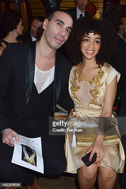 Aurelie Konate and a guest attend the Christophe Guillarme show as part of the Paris Fashion Week Womenswear Fall/Winter 2015/2016 on March 4, 2015...