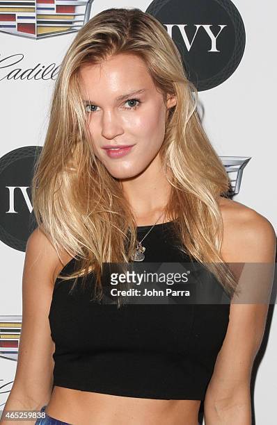 Model Joy Corrigan attends the Miami Innovator Dinner Presented By Cadillac And IVY at The Betsy Hotel on March 4, 2015 in Miami, Florida.
