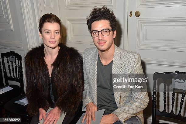 Aurelie Dupont, and Jeremie Belingard attend the Alexis Mabille show as part of the Paris Fashion Week Womenswear Fall/Winter 2015/2016 at Hotel...