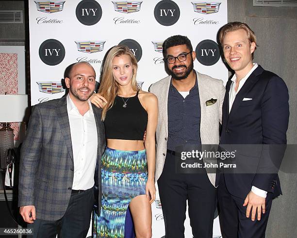 Beri Meric, Joy Corrigan ,Eneuri Acosta and Philipp Triebel attend the Miami Innovator Dinner Presented By Cadillac And IVY at The Betsy Hotel on...