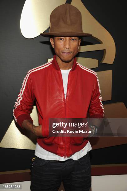 Pharrell Williams attends the 56th GRAMMY Awards at Staples Center on January 26, 2014 in Los Angeles, California.