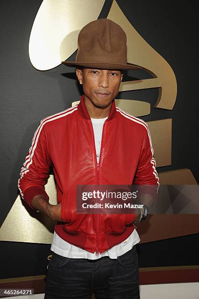 Pharrell Williams attends the 56th GRAMMY Awards at Staples Center on January 26, 2014 in Los Angeles, California.