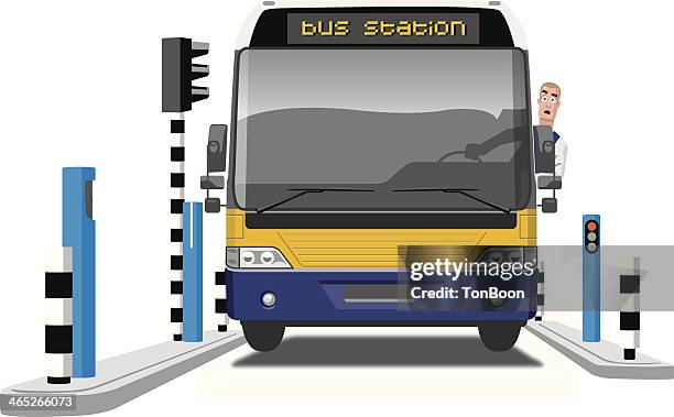 bus driver - bus station stock illustrations