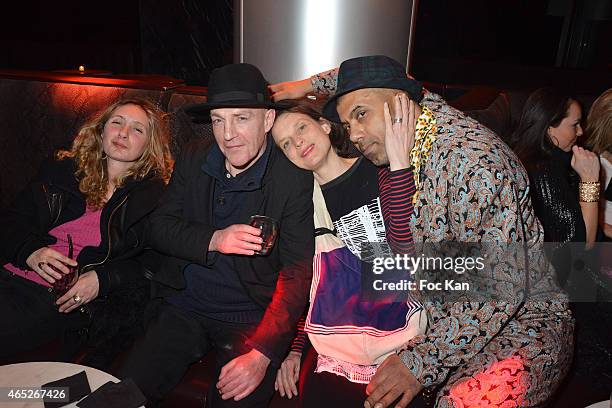 Guest, photographer Franck Knight, Anika Bonnet and designer Karim Bonnet from Impasse De La defense attend the 'Dedicate Magazine' Celebrates Paris...