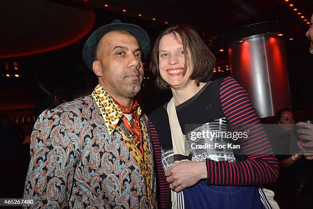 Designer Karim Bonnet from Impasse De La defense and Anika attend the 'Dedicate Magazine' Celebrates Paris Fashion Week - Paris Fashion Week...