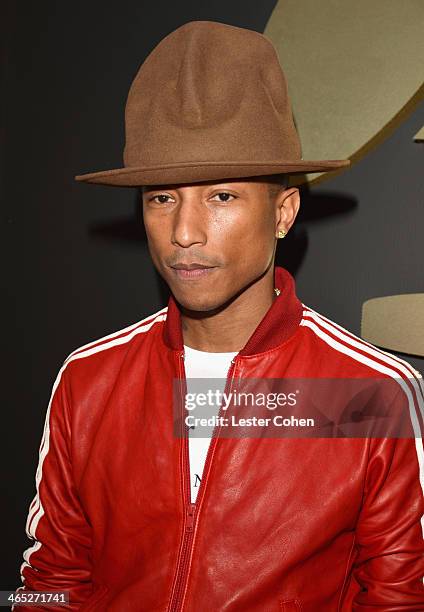 Singer Pharrell attends the 56th GRAMMY Awards at Staples Center on January 26, 2014 in Los Angeles, California.