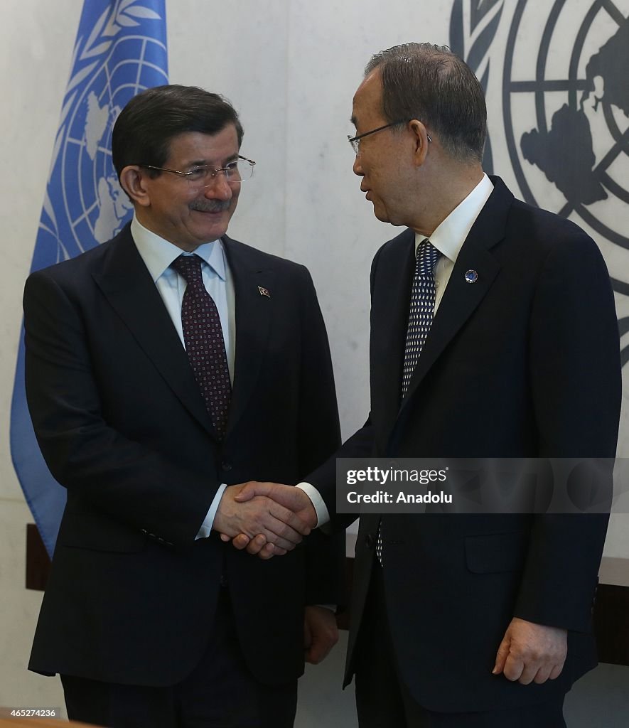 Turkish PM Davutoglu meets with Ban Ki-moon in New York