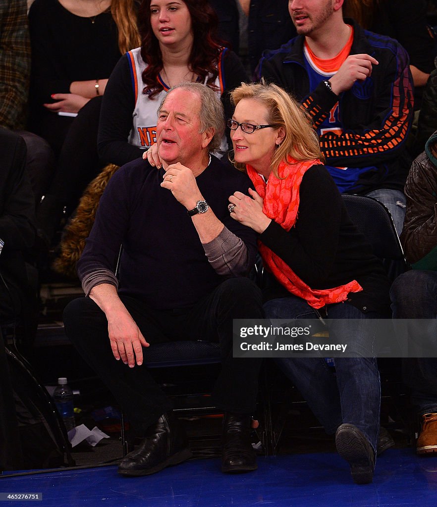 Celebrities Attend The Los Angeles Lakers Vs New York Knicks Game