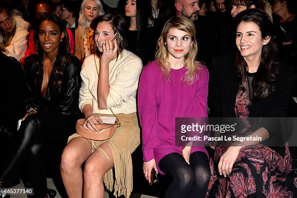 Kelly Rowland, guest, Coeur de Pirate and Louise Monot attend the Barbara Bui show as part of the Paris Fashion Week Womenswear Fall/Winter 2015/2016...