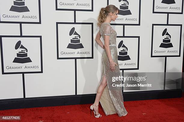 Singer Taylor Swift attends the 56th GRAMMY Awards at Staples Center on January 26, 2014 in Los Angeles, California.