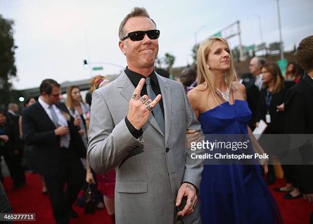 Musician James Hetfield and Francesca Hetfield attend the 56th GRAMMY Awards at Staples Center on January 26, 2014 in Los Angeles, California.