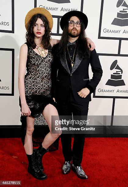 Recording artists Charlotte Kemp Muhl and Sean Lennon attend the 56th GRAMMY Awards at Staples Center on January 26, 2014 in Los Angeles, California.