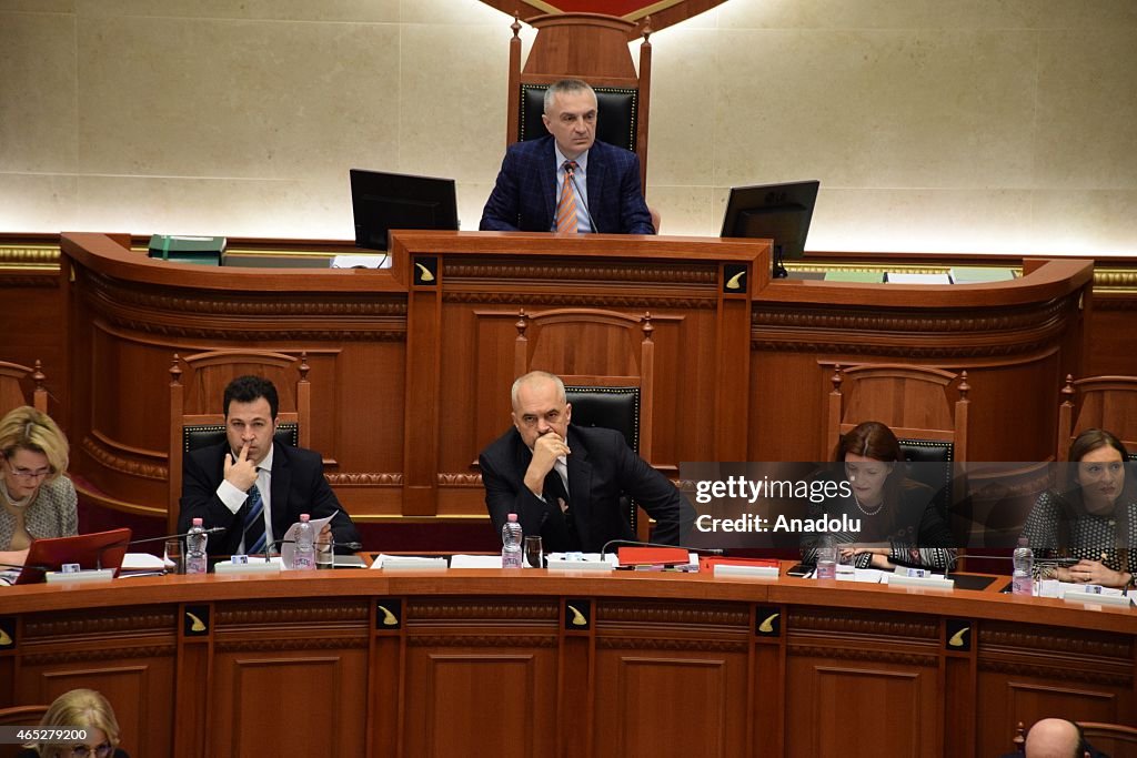 Tension at Albanian Parliament