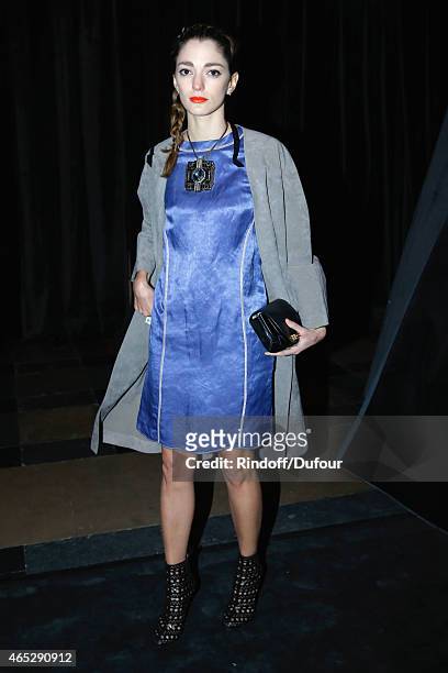 Sofia Sanchez attends the Lanvin show as part of the Paris Fashion Week Womenswear Fall/Winter 2015/2016. Held at Ecole des Beaux Arts on March 5,...