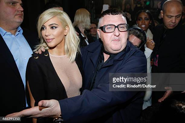 Kim Kardashian and Fashion Designer Alber Elbaz pose after the Lanvin show as part of the Paris Fashion Week Womenswear Fall/Winter 2015/2016. Held...