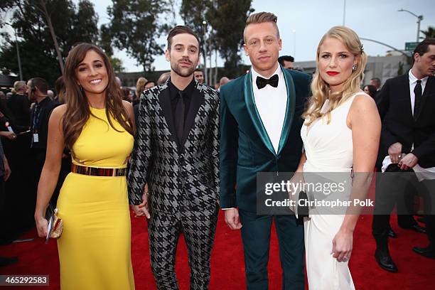 Jackie Ganger, Ryan Lewis, Ben 'Macklemore' Haggerty, and Tricia Davis attends the 56th GRAMMY Awards at Staples Center on January 26, 2014 in Los...