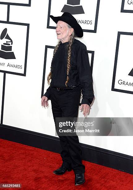 Singer Willie Nelson attends the 56th GRAMMY Awards at Staples Center on January 26, 2014 in Los Angeles, California.