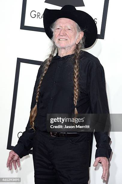 Singer Willie Nelson attends the 56th GRAMMY Awards at Staples Center on January 26, 2014 in Los Angeles, California.