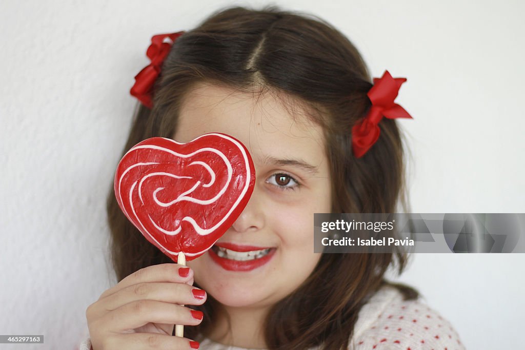 Girl with lollipop