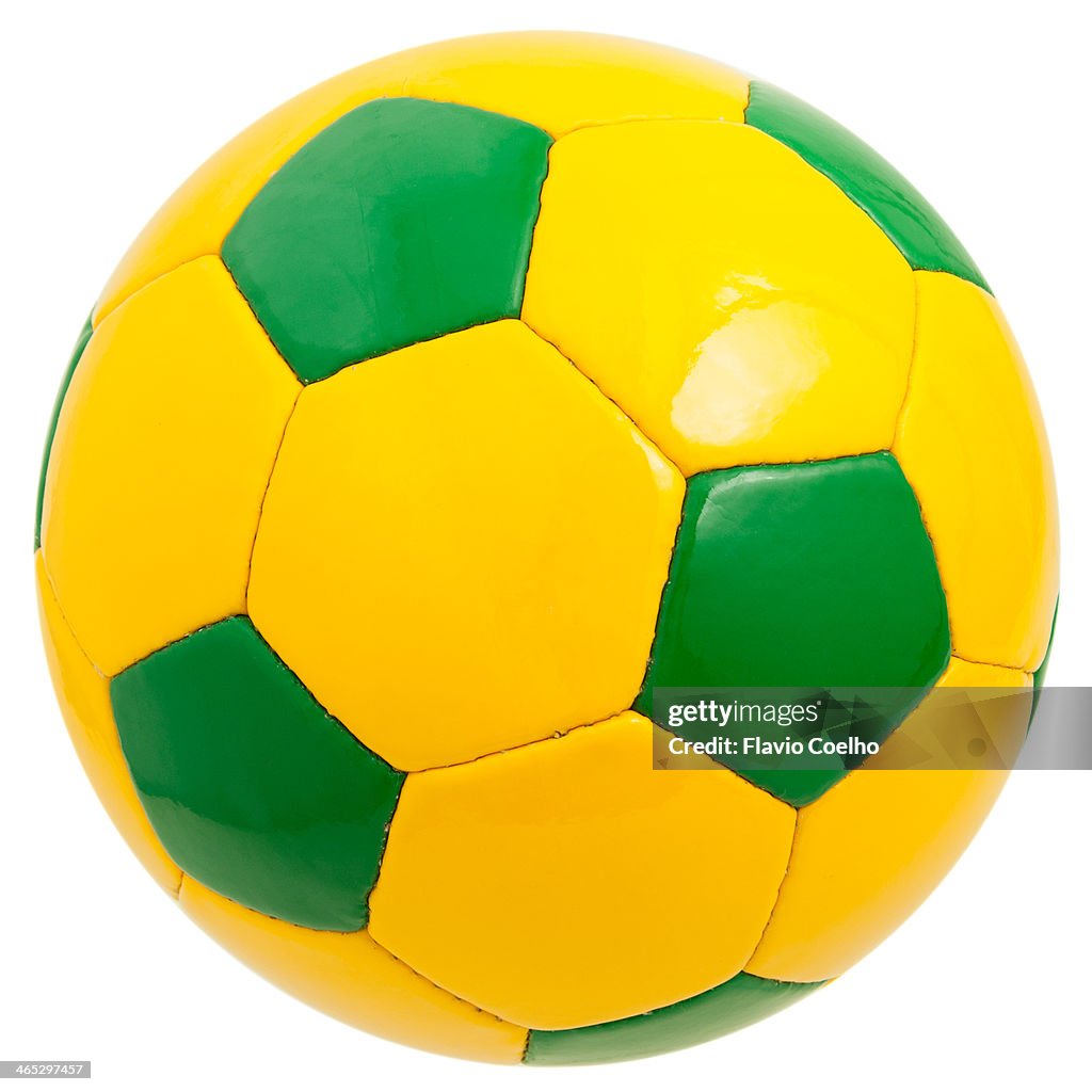 Green and yellow soccer ball