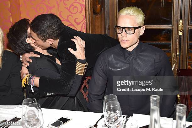 Kris Jenner, Olivier Rousteing and Jared Leto attend the Balmain Aftershow Dinner as part of the Paris Fashion Week Womenswear Fall/Winter 2015/2016...
