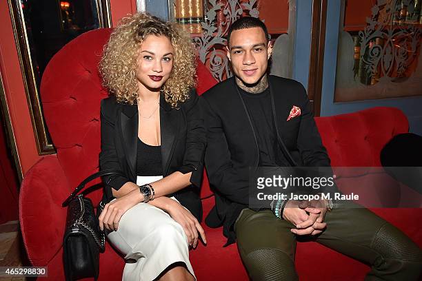 Gregory van der Wiel and Rose Bertram attend the Balmain Aftershow Dinner as part of the Paris Fashion Week Womenswear Fall/Winter 2015/2016 on March...
