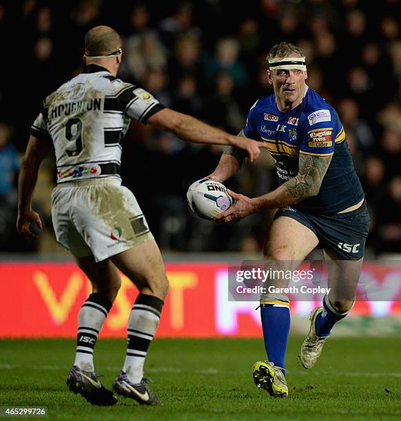 Jamie Peacock of Leeds Rhinos in action during the First Utility Super League match between Hull FC and Leeds Rhinos at KC Stadium on March 5, 2015...