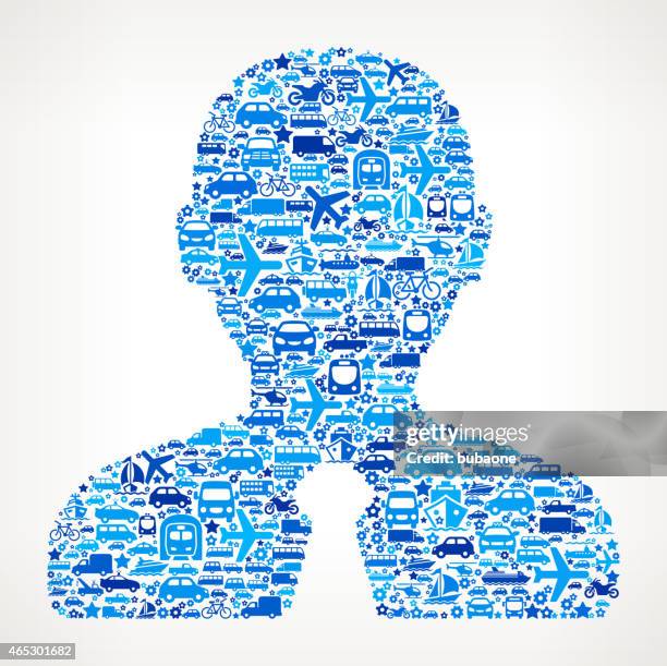 businessman on transportation interface icon pattern - bus side stock illustrations