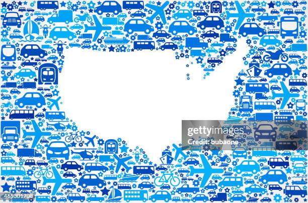 united states map on transportation interface icon pattern - bus side stock illustrations
