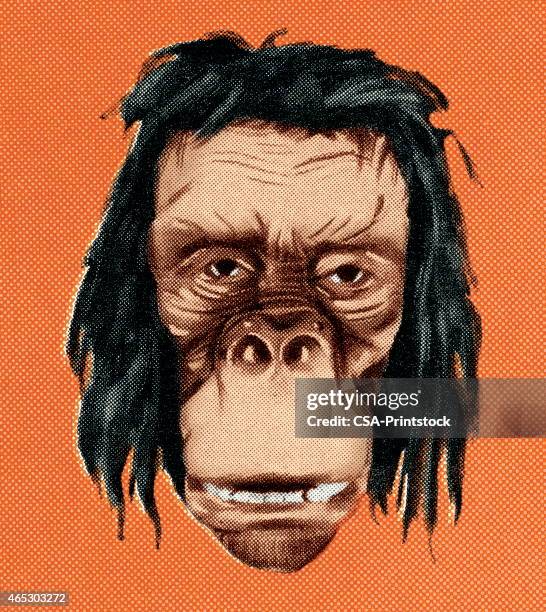 old gorilla - ugly monkey stock-grafiken, -clipart, -cartoons und -symbole