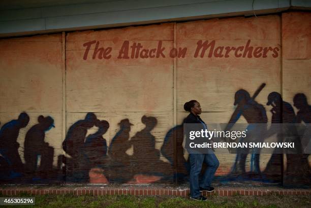 Letasha Irby, a worker who still sees challenges and inequality in the present day US, poses for a portrait on March 5, 2015 in Selma, Alabama....